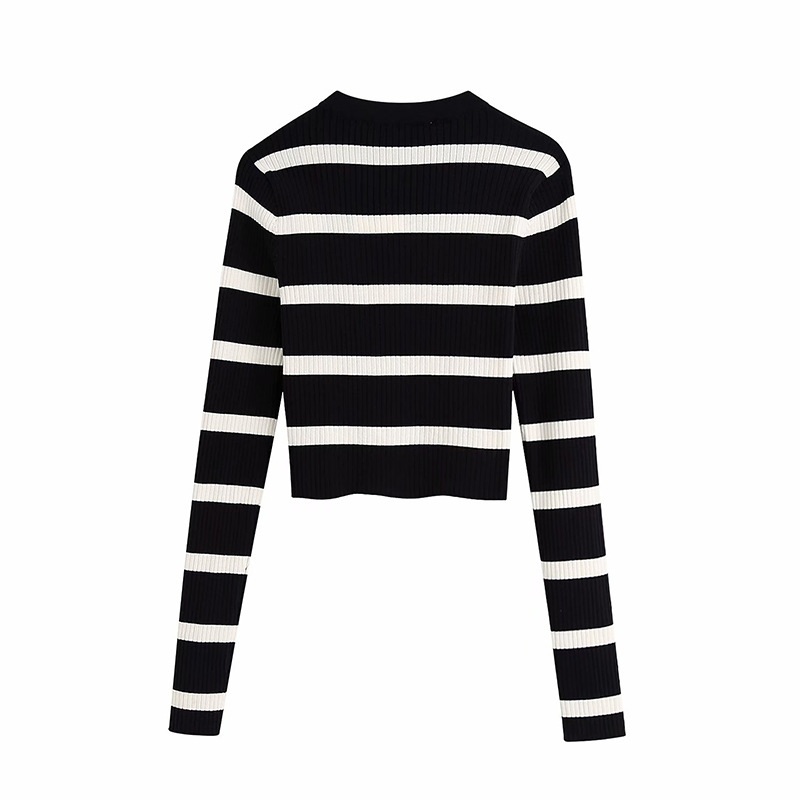 Title 2, European and American Style Striped Cardigan