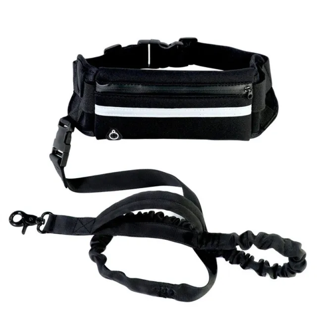 Collar Running Suit Reflective Waist Bag Cat And Dog Waist Bag Traction Rope Black - Shop at LoveMi