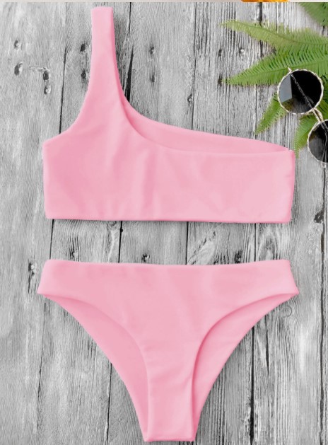 One Shoulder Bikini Swimsuit Suit Without Steel Ring