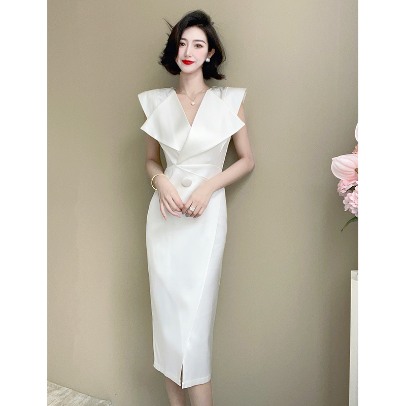 Sleeveless V-Neck Bodycon Dress