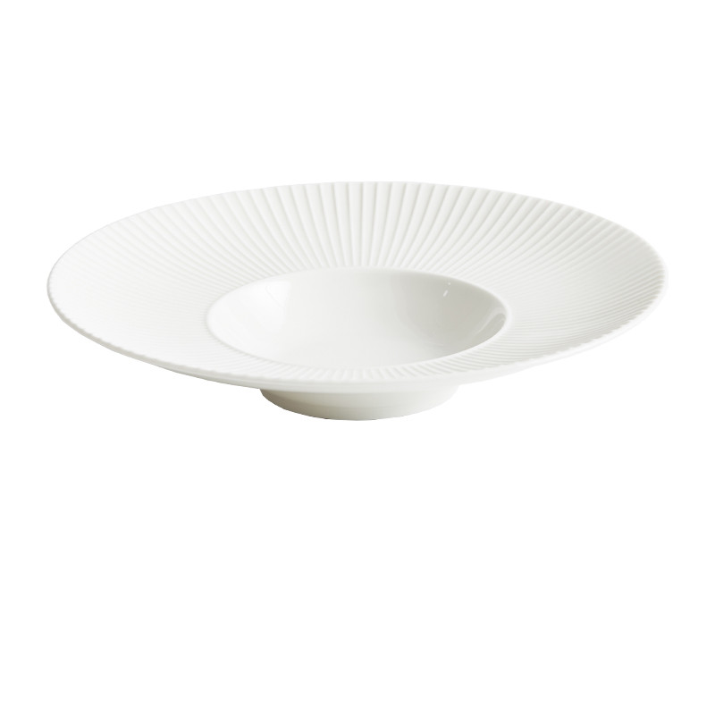 Title 10, White Creative Breakfast Straw Hat Plate