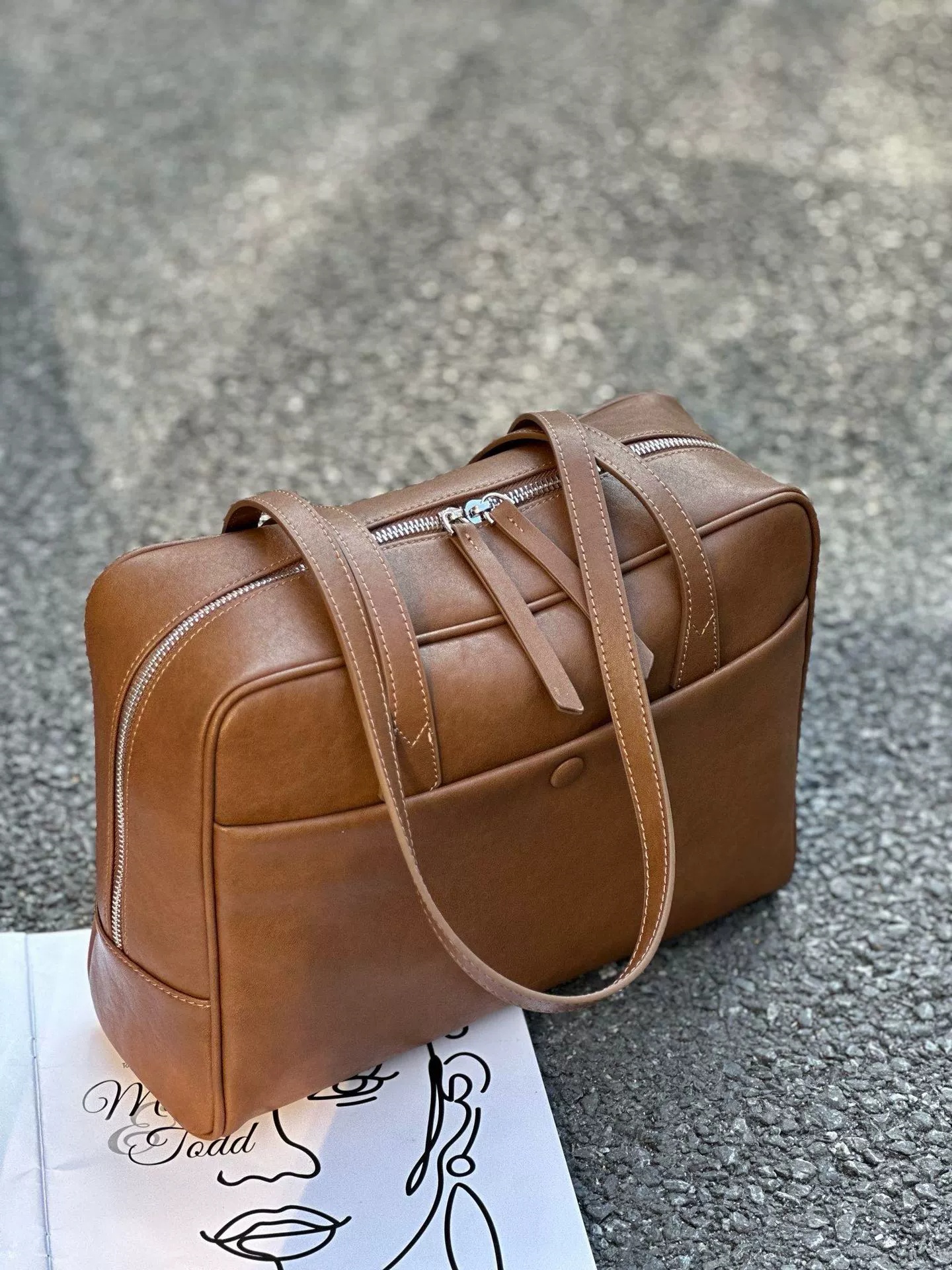 New European And American Style Vintage Genuine Leather Women's Bag, Large Capacity Commuter Vegetable-tanned Cowhide Underarm Shoulder Bag 5