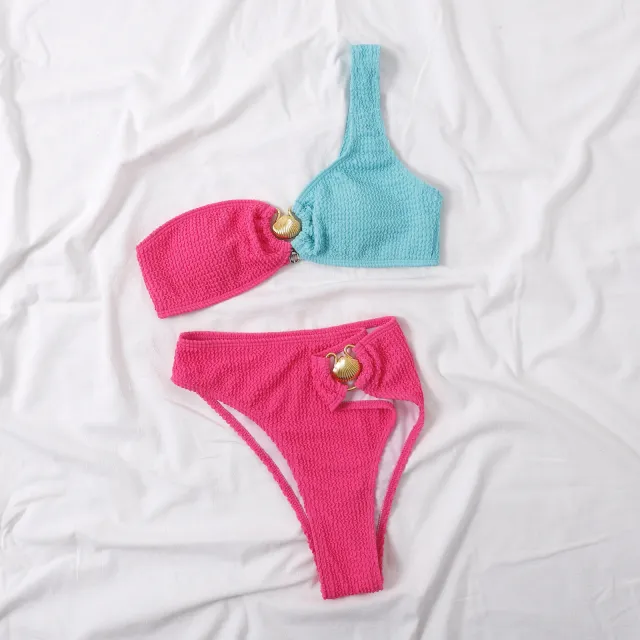 European And American Women In Contrast Bikini Rose - Shop at LoveMi