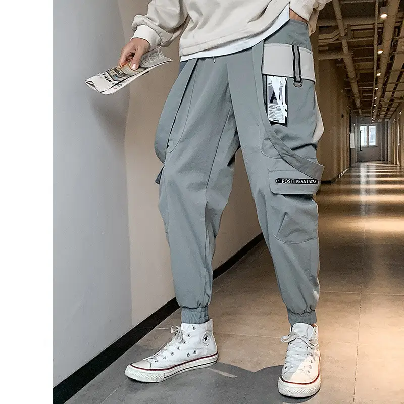 Casual Trousers Overalls For Male Youth Hong Kong Style Multi-pocket Trousers