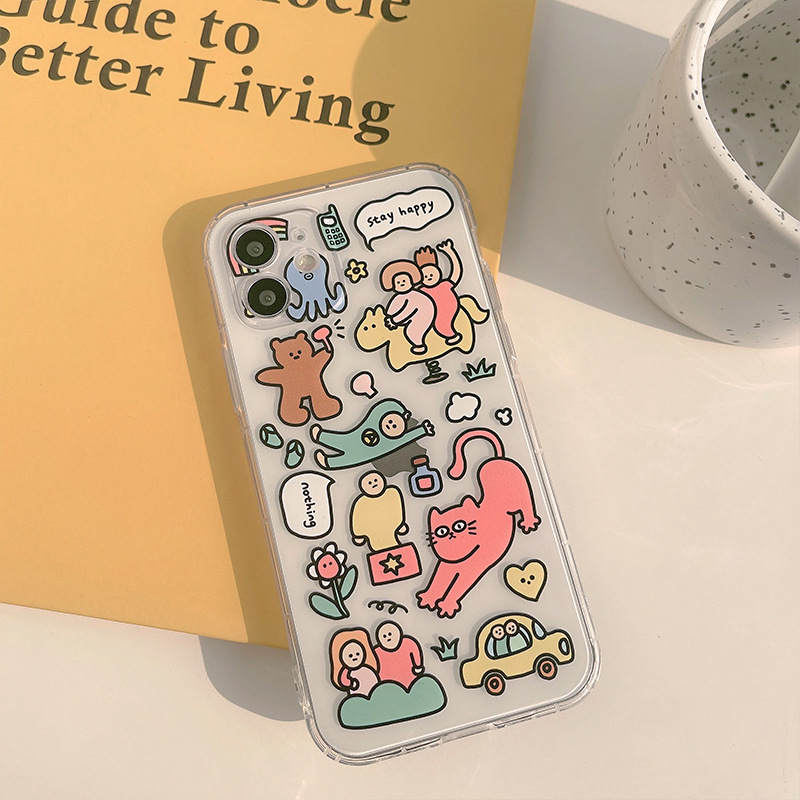 Title 4, Ins Funny Cat Phone Case Przezroczysty Tpu Crea...