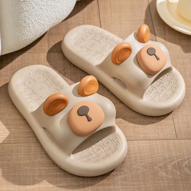Fashion Cartoon Cute Platform Slippers Brown - Shop at LoveMi