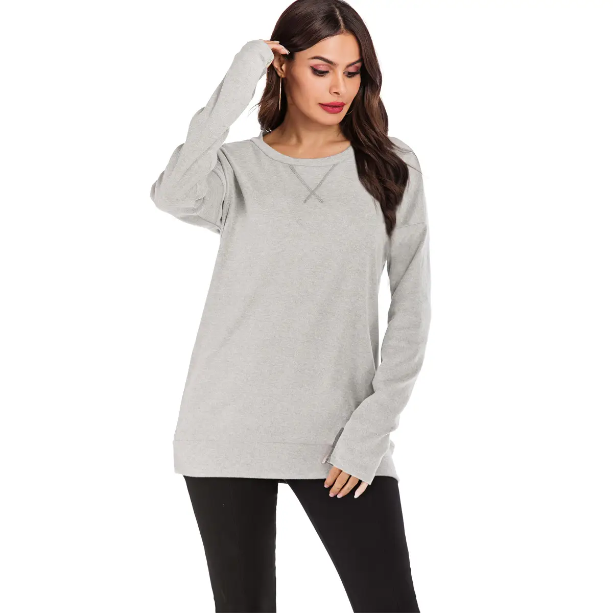 Women's Fashion Pullover Round Neck Long Sleeve