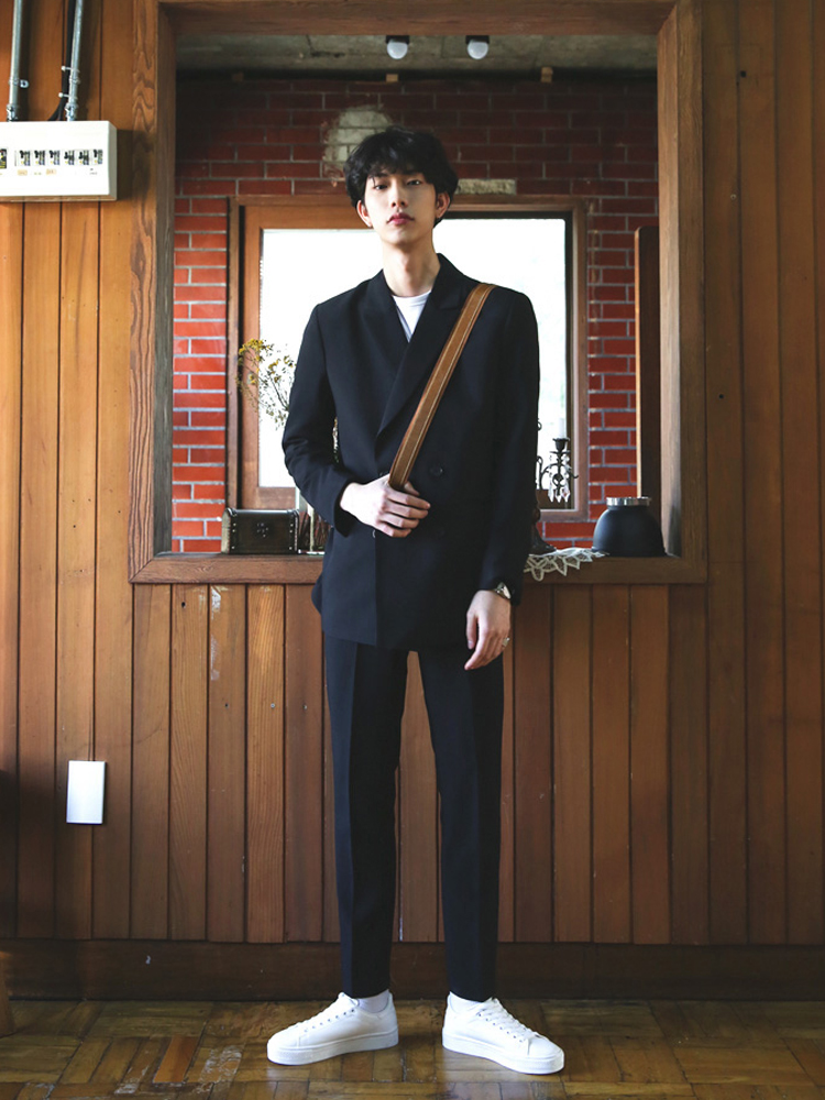 Title 1, Completo coreano da uomo elegante, slim fit, re...