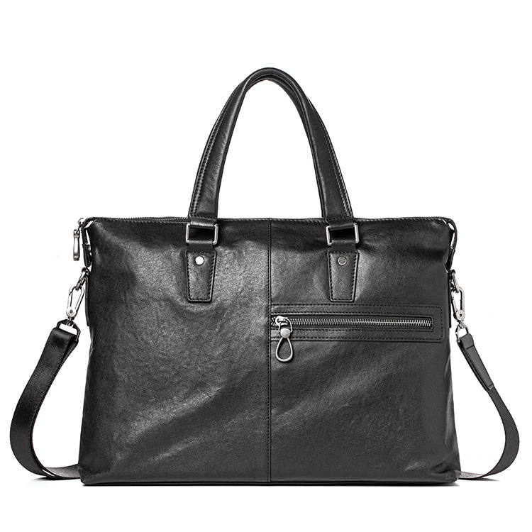Men's Bag Leather Portable Business Leisure Black - Shop at LoveMi