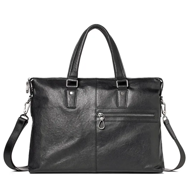 Men's Bag Leather Portable Business Leisure Black - Shop at LoveMi