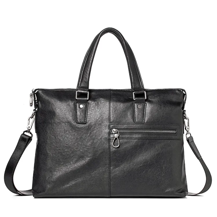 Men's Bag Leather Portable Business Leisure - Black