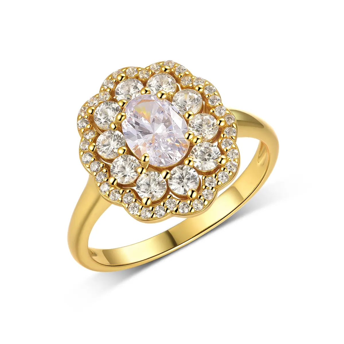 S925 Silver Gold Plated 5x7mm Oval Moissanite