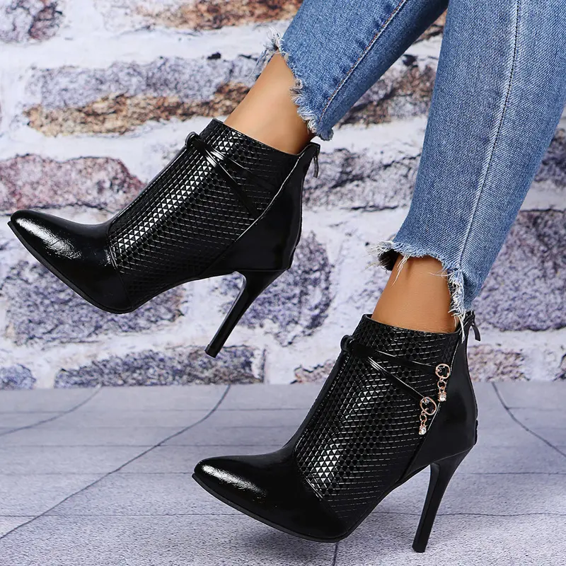 Thigh High Heel Boots Women Ankle Pionted Toe Shoes