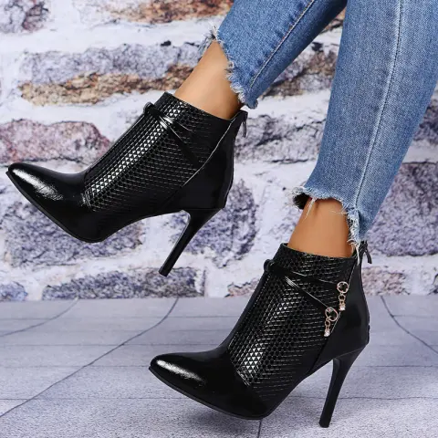 Thigh High Heel Boots Women Ankle Pionted Toe Shoes