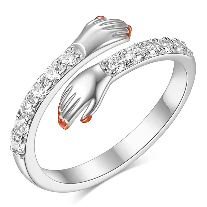 Fashion Embrace Diamond Enamel Ring