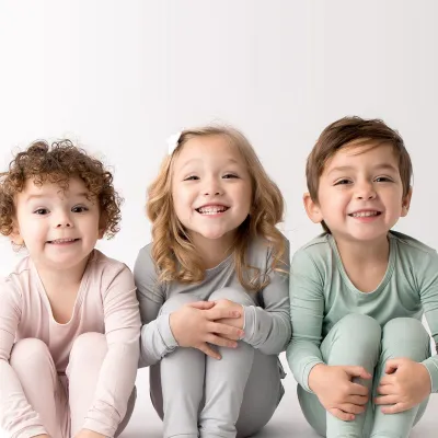 Bamboo Fiber Baby Long Johns Top & Bottom Set Suit