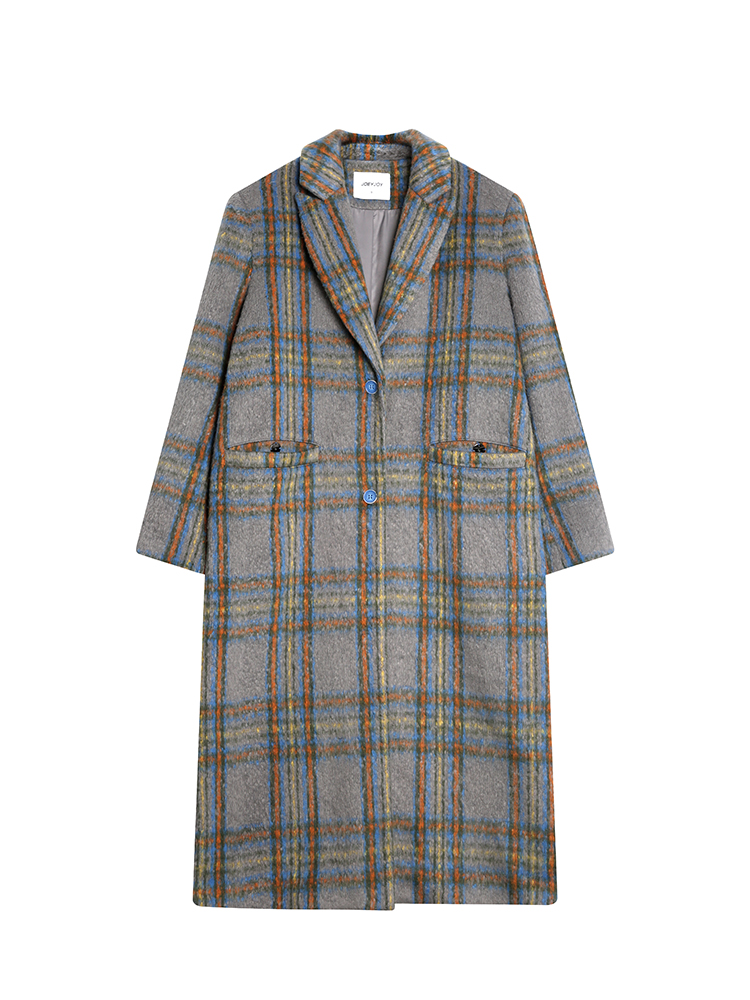 New Hepburn Plaid Woolen Coat Jacket Temperament Small Coat Trend