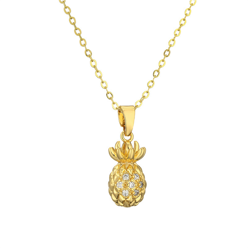 Title 3, Fruit Pineapple Pendant Necklace Fashion Retro