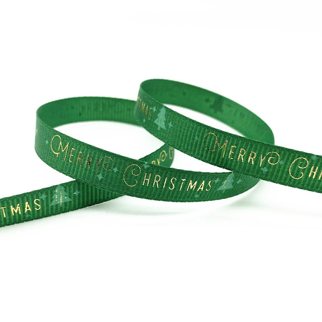 Size 5 10mm Christmas Ribbon Printed Grosgrain Ribbon