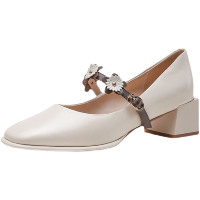 Mid heel Mary Jane Shoes White - Shop at LoveMi