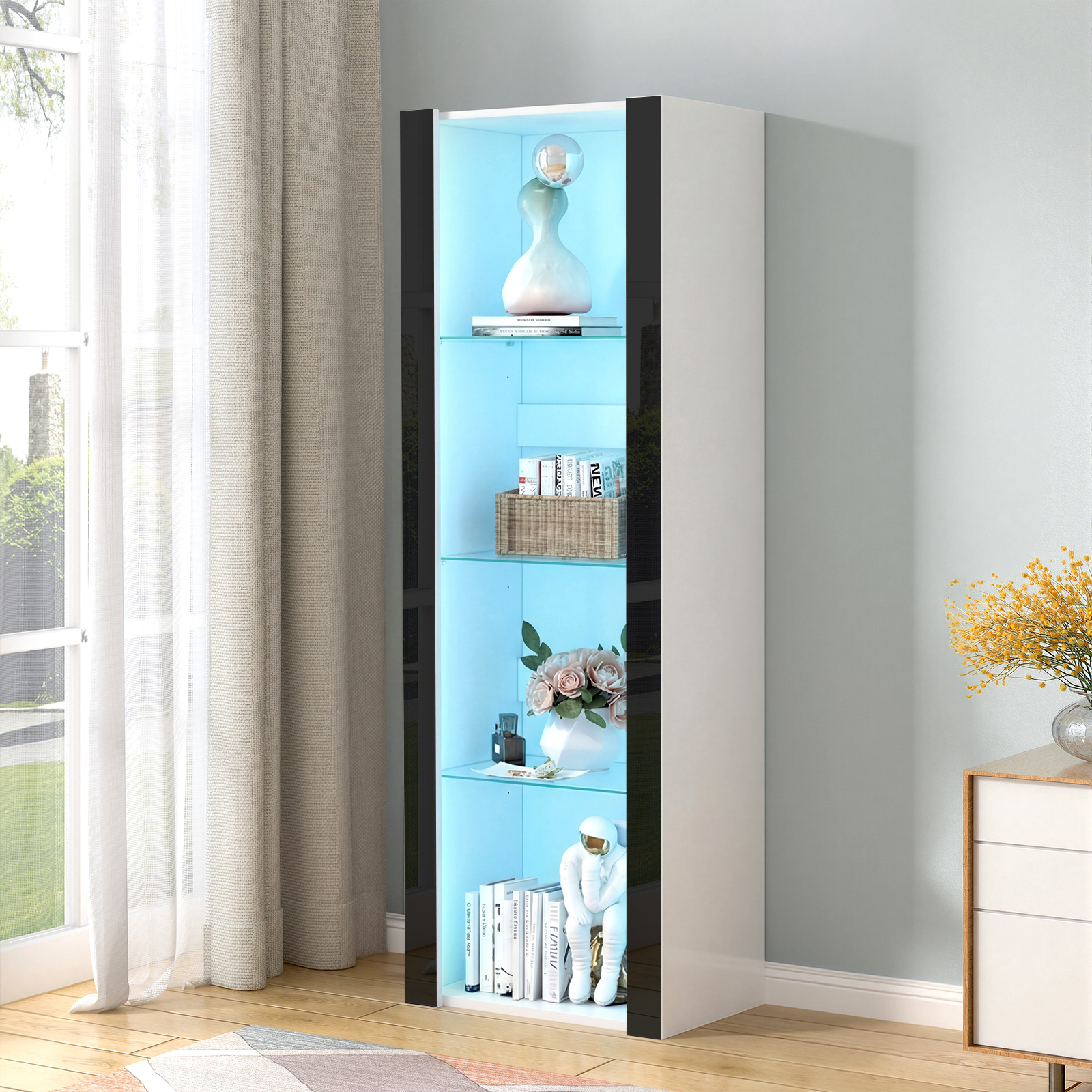 Modern Living Room Cupboard,Display Unit Cabinet Sideboard Free Standing — image 12