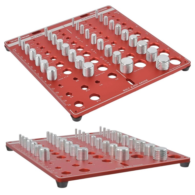 Nut And Bolt Thread Size Checker Metric & Inch 34 Identifier Gauge Board — image 3