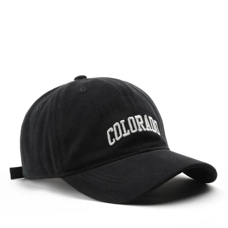 Japanese Fashionable Retro Female Letter Embroidery Baseball Cap - Black