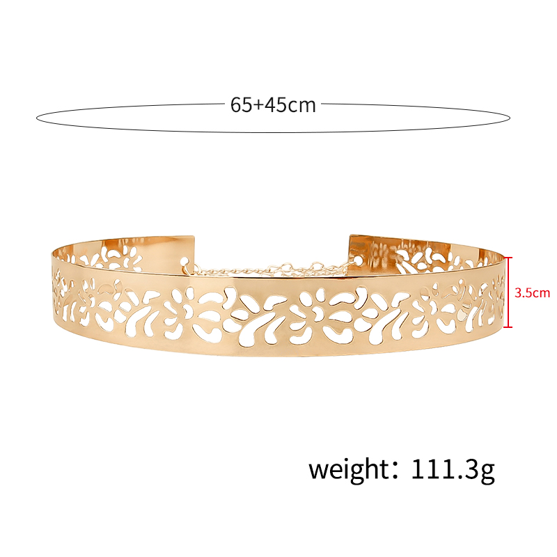 Cross-border European and American card type sequins metal obi lu Xianyuan with the same female iron mirror exaggerated ring waist decoration