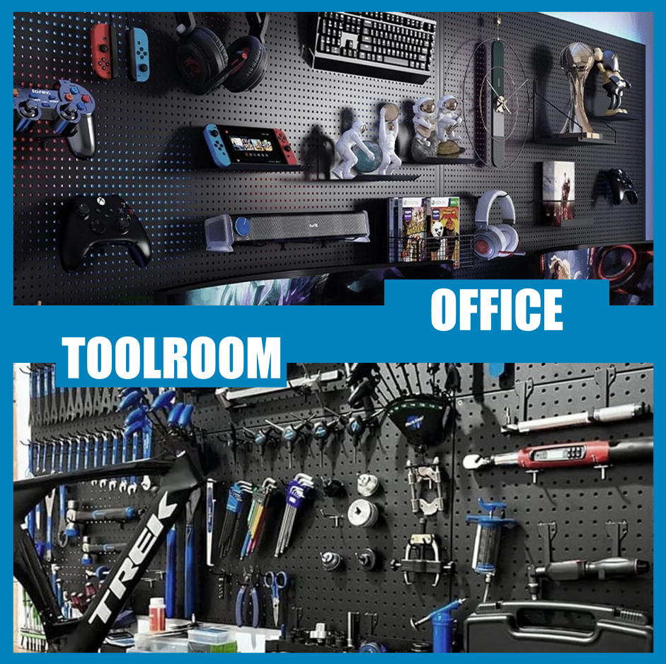 108-Piece Black Wall Management Kit, Including Pegboard And Hooks In Multiple Sizes, Ideal For Organizing Garages, Workshops, And Storage Rooms - Image 3