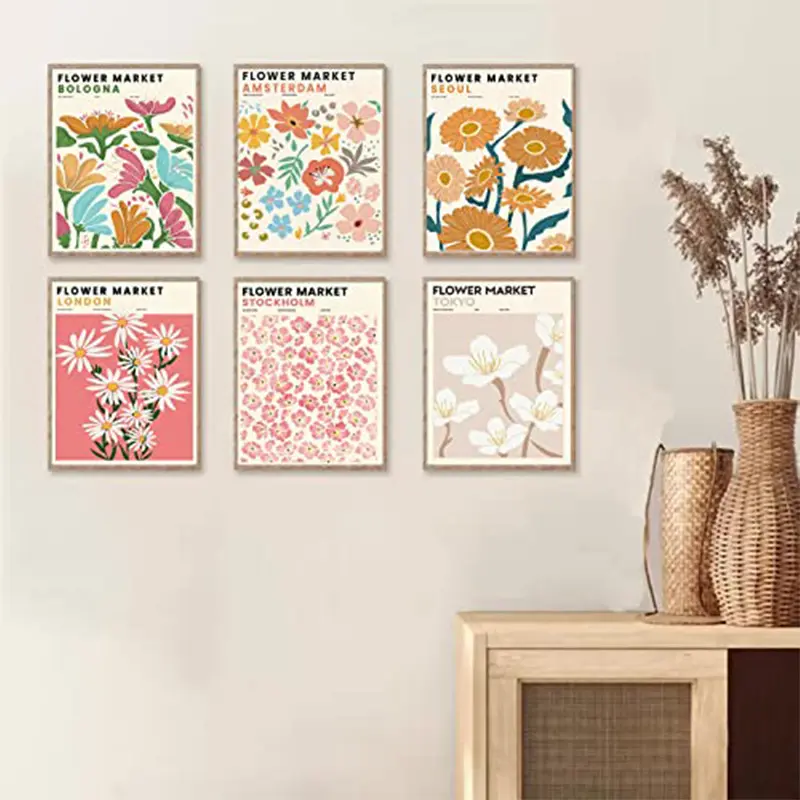 Simple Plant Flowers Frameless Hanging Painting Core