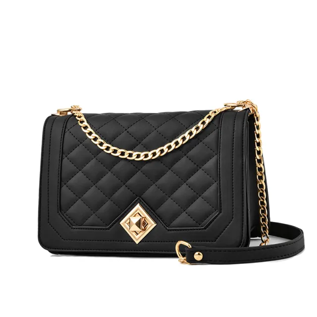 One Shoulder Portable Diagonal Cross Embroidered Handbags Black - Shop at LoveMi