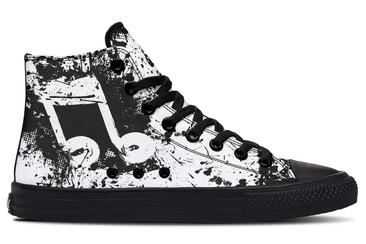 Title 11, Unisex Canvas High-Top Schuhe mit Farbdruck — M...