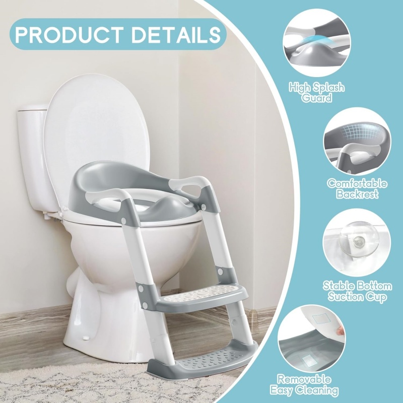 Potty Training Toddler Toilet Seat Adjustable 2 In 1 With Ladder — image 6