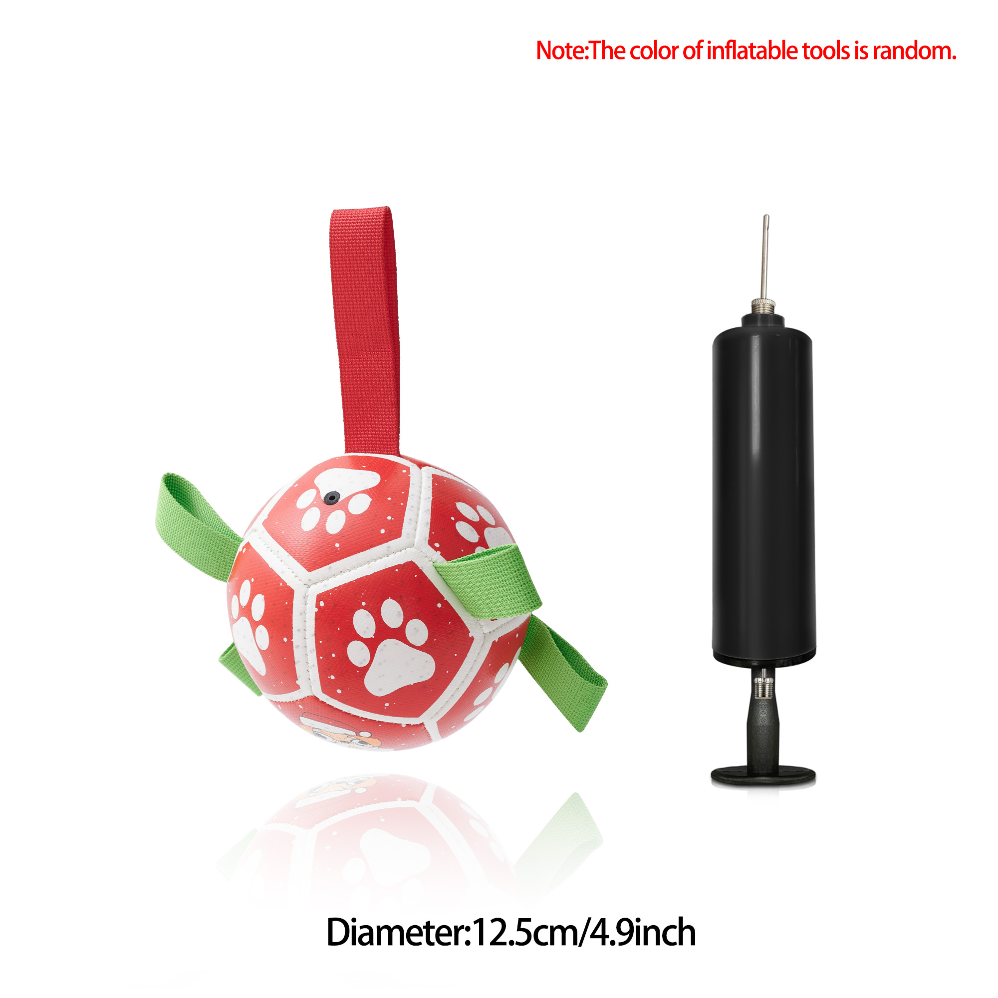 Interactive Dog Soccer Ball with Straps, Small Dog Toy. Active Play Design:  Experience dynamic play with our Dog Football Toy, featuring nylon tabs for an erratic bounce, perfect for fetching, tossing, and interactive training sessions. Versatile Water P