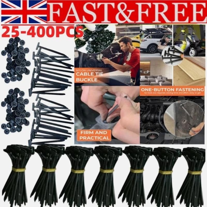 Nylon Universal Cable Tie Buckle,100-300 PCS Pin And Button Zip Ties — image 5