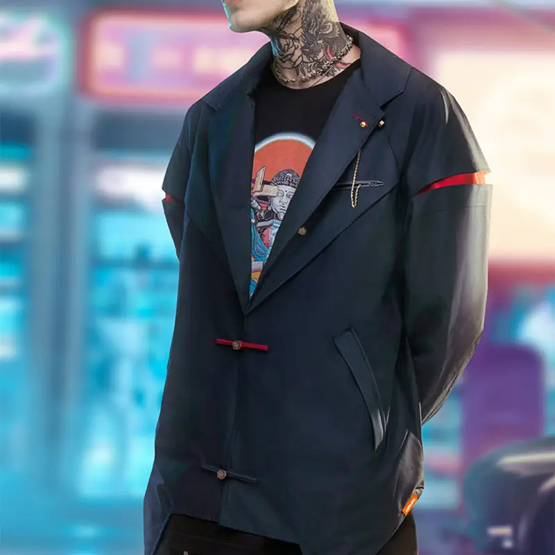 Punk Chinese Style Street Functional Loose Fitting Jacket