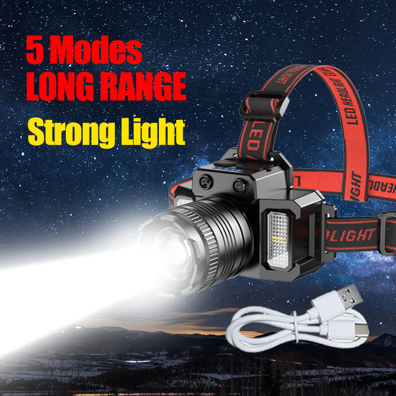 USB-C Rechargeable Zoom Headlamp, 2-Pack