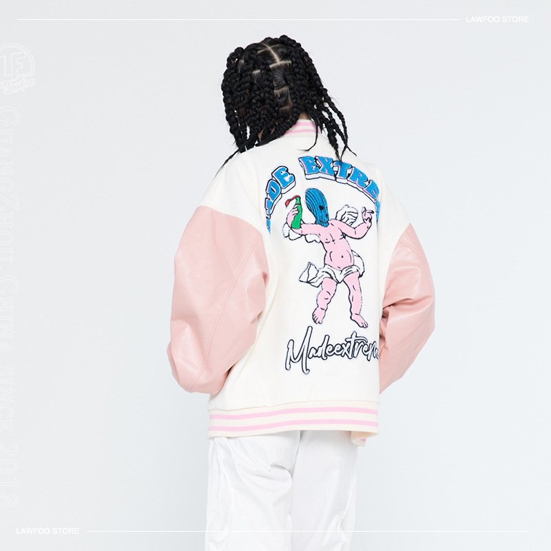 Casual Men's Flocking Embroidered Loose Jacket