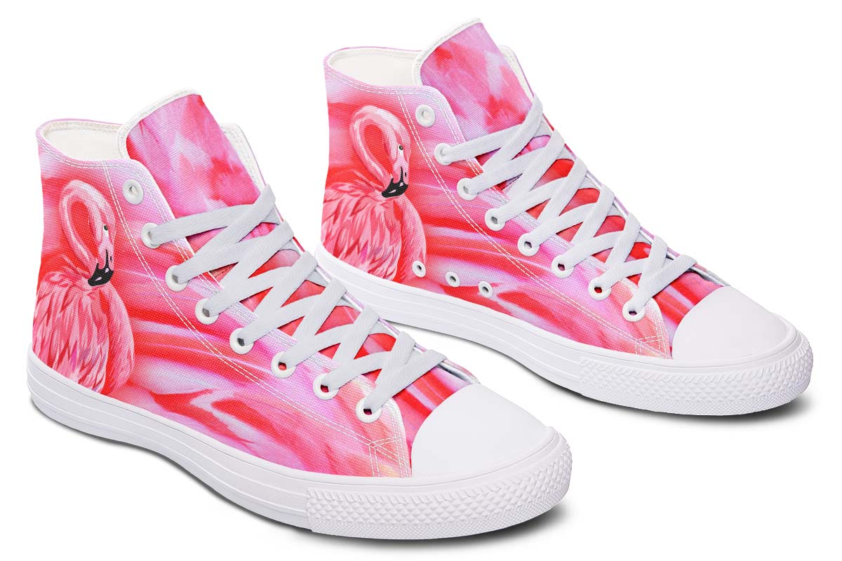 Men's And Women's Fashion Color Printing High-top Canvas Shoes