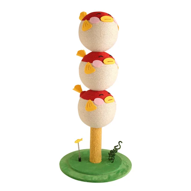 Cute Puffer Fish shaped Cat Climbing Frame, Three tier Climbing Tower With Base, Indoor Cat Scratching Post Climbing Frame With Vertical Claw Inter... - Shop at LoveMi