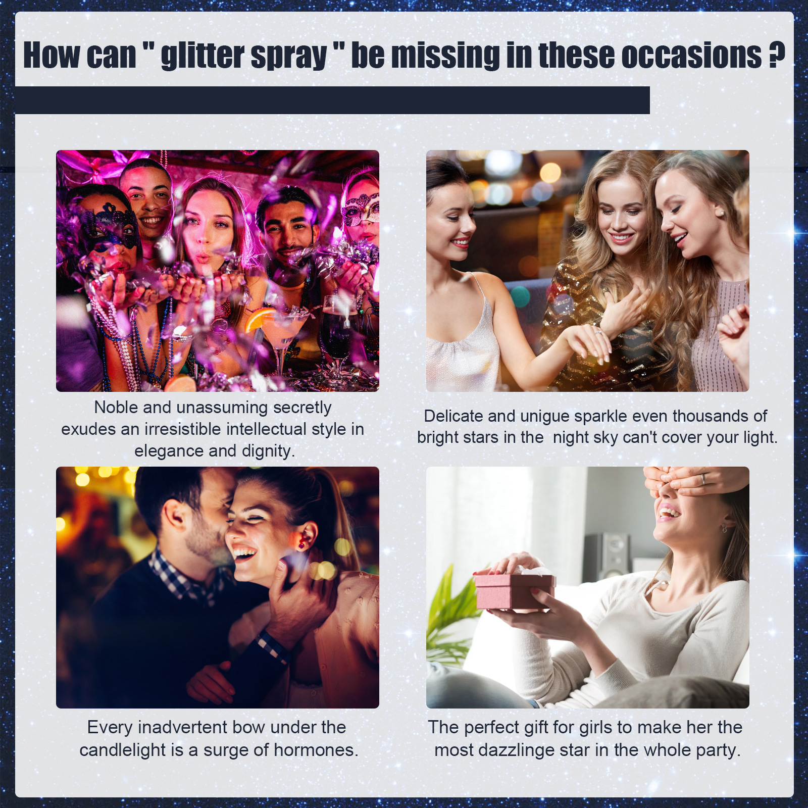 Shiny Glitter Spray, Body Hair Clothes Highlight: Shimmer Spray For Halloween Club Party, Long Lasting Sparkle Glitter For Skin Outfits