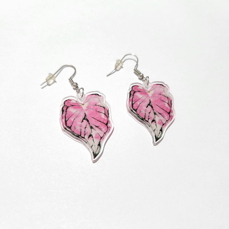 Creative Temperament Exaggerated Love Leaves Turtle Back Leaves Long Summer Vacation Earrings