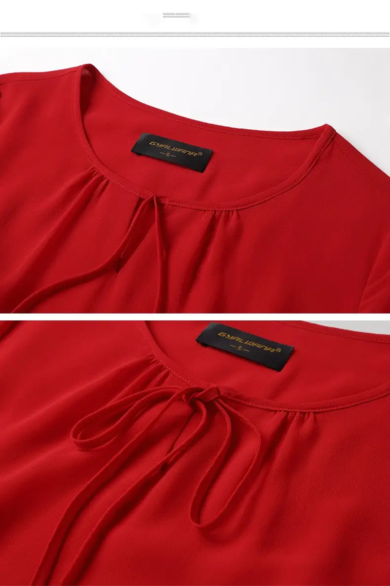 Waistband Shows Thin Pure Color Chiffon Skirt
