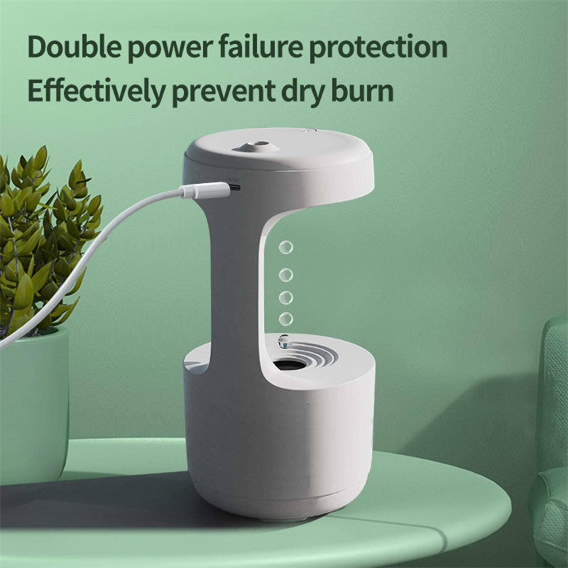Anti-Gravity Humidifier with Clock – Water Drop Backflow Aroma Diffuser - Image 3