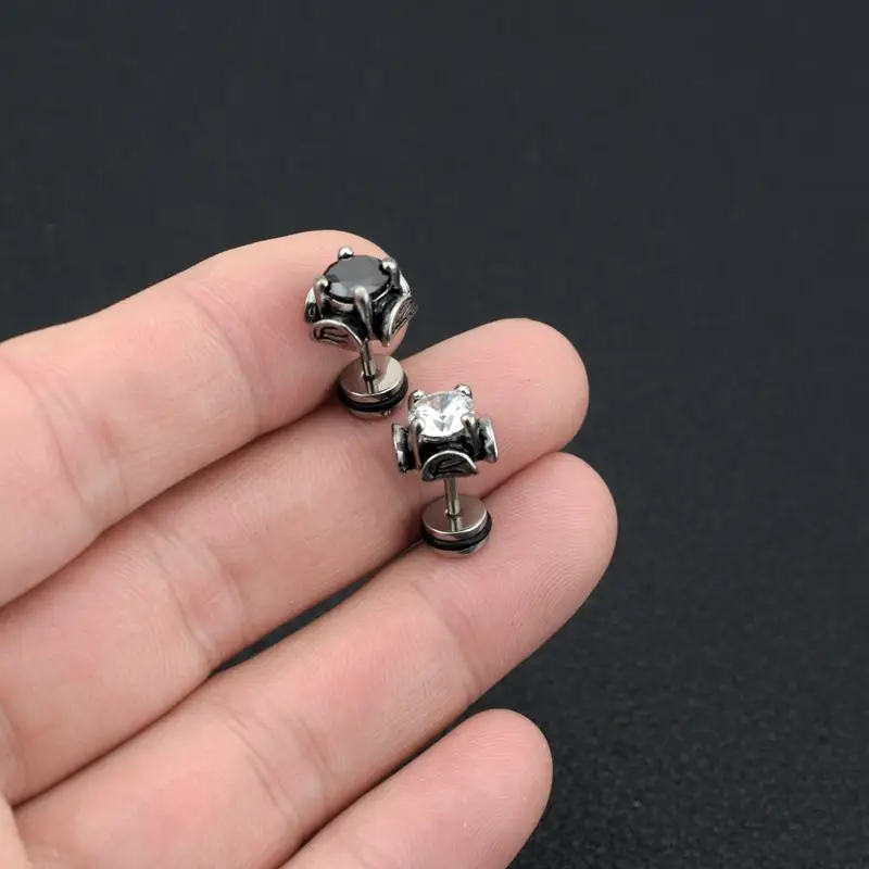 Stainless Steel Dark Wind Titanium Steel Ear Studs