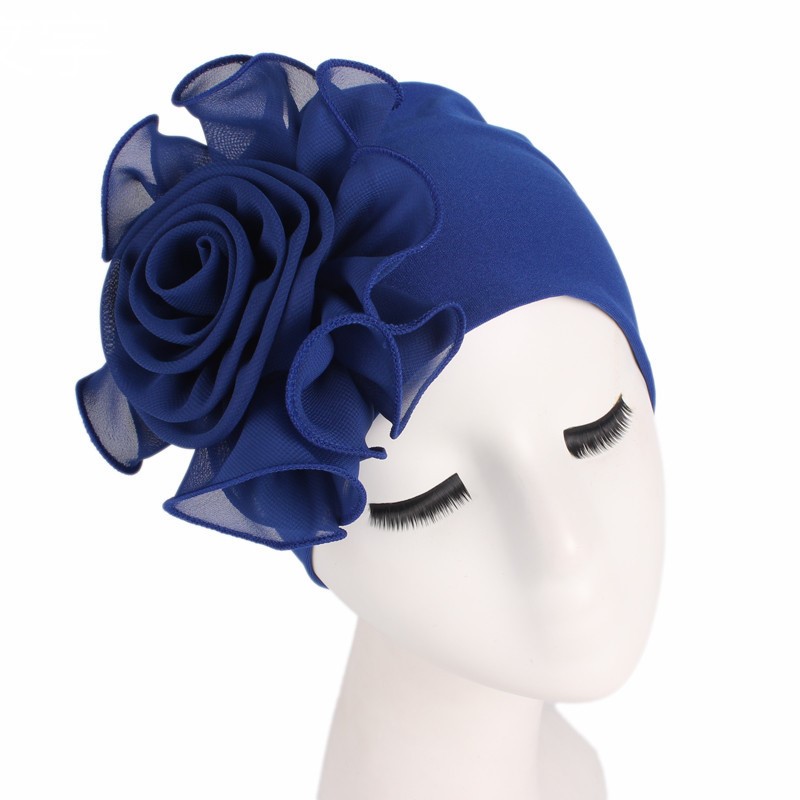 Title 7, Side big flower elastic bandana hat