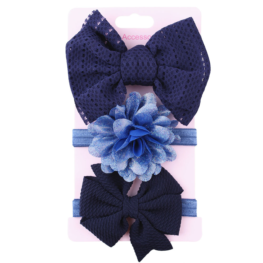 Baby Head Flower Child Bow Headdress Blue - Shop at LoveMi
