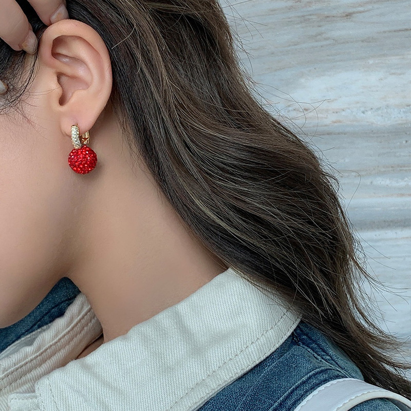 Title 4, Red Earrings Fashion Stud Earrings Korean Tempe...