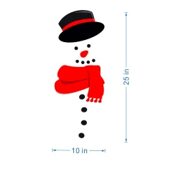 Christmas Snowman Expression Magnetic Refrigerator Sticker Holiday Cartoon - Ct004 - View 1