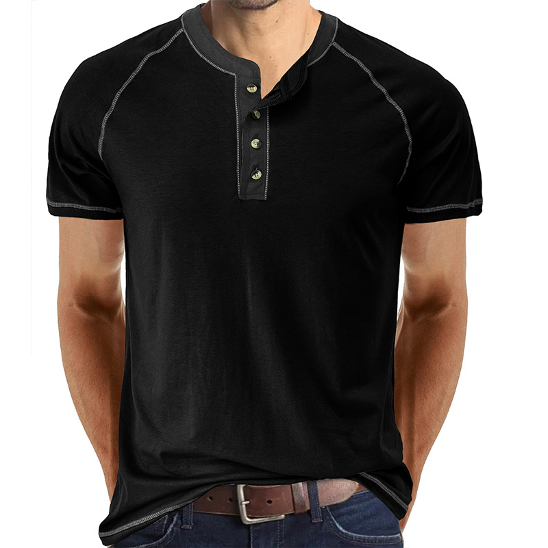 Men's Fashion Casual Colour Blocking Short Sleeve T-shirt